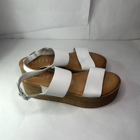 Musse & Cloud Isadora Leather Platform Wedge Sandals Comfy Slingback Womens NWOB - Picture 5 of 12